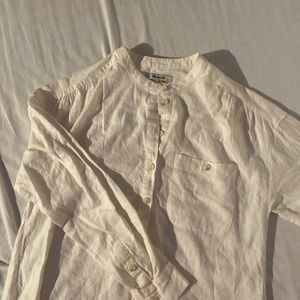 MADEWELL light 3/4th sleeve top button down shirt